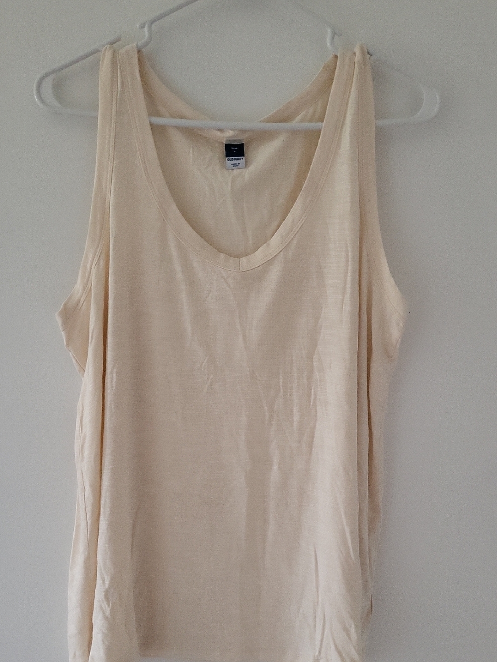 Light Cream Scoop Neck Tank Top
